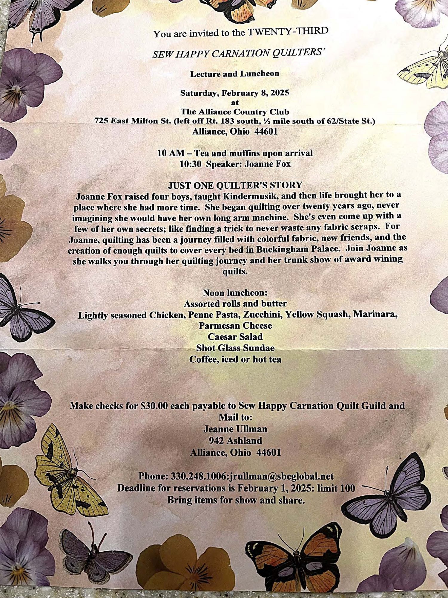 Lecture and Luncheon Flyer